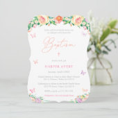 Summer Afternoon Girl Taufe Party Einladung (Stehend Vorderseite)