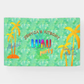 Summer Aloha Ananas Kitschy Luau Party Banner (Horizontal)