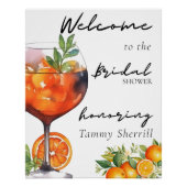 Summer Aperol Spritz Orange Modernes Brautparty Poster (Vorderseite)