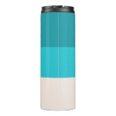 Summer Aqua Blue Beach Vibe Horizontaler Streifen Thermosbecher (Rückseite)