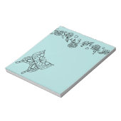 Summer Aqua Butterfly Notepad Geschenk Notizblock (Rotiert)
