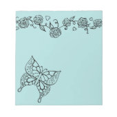 Summer Aqua Butterfly Notepad Geschenk Notizblock (Vorderseite)
