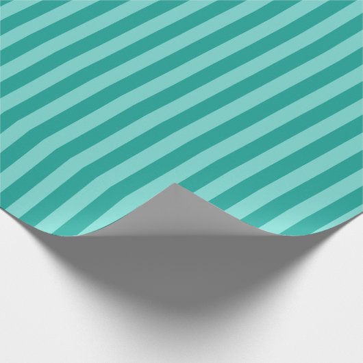 Summer Aqua Turquoise Seaglass Green Ombre Streife Geschenkpapier (Ecke)