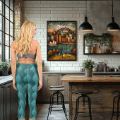 Summer Aquamarin Wave Muster: Benutzerdefinierter Capri Leggings