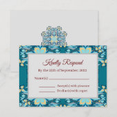 Summer Aquamarine | Antwortkarte RSVP Karte (Vorne/Hinten)