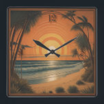 Summer Art Deco Quadratische Wanduhr<br><div class="desc">Fantastisches Art Deco Uhrendesign. Du wirst es wie andere Liebe bekommen. Sie können dieses Design auch für andere Produkte verwenden,  die Sie mögen,  oder Ihren Text anpassen und hinzufügen. Folgen Sie mir für mehr. Vielen Dank. Ich wünsche Ihnen einen schönen Tag.</div>