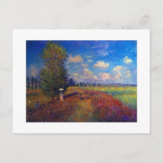 Summer Art impressionist Mohnfelder von Monet Postkarte (Vorderseite)