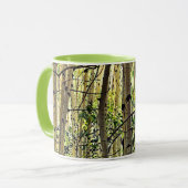 Summer Aspen Tree Woodland Violet Green Coffee Tasse (Vorderseite Links)