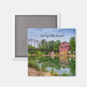 Summer at War Eagle Mill Square Magnet (Vorderseite/Rückseite)