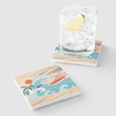 Summer Australien Steinuntersetzer (Seitenansicht)