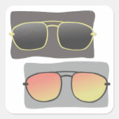 Summer Aviator-Sonnenbrille Quadratischer Aufkleber (Vorderseite)