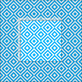 Summer Azure Blue Ikat Diamond Squares Muster Stoff (Kachel)