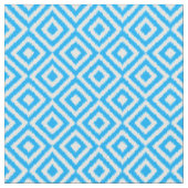 Summer Azure Blue Ikat Diamond Squares Muster Stoff (Nahaufnahme)