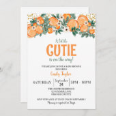 Summer Baby Dusche, Orange Citrus Blumendusche Einladung (Vorne/Hinten)