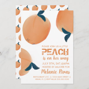 Summer Baby Dusche Peach Einladung
