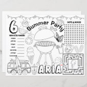 Summer baby Dusche Tischset, Sommeraktivität (Vorne/Hinten)