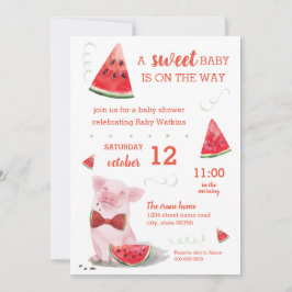 Summer Baby Dusche Watermelon Pig Sweet Baby Einladung