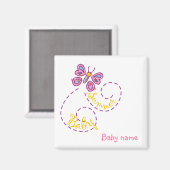 Summer Baby Magnet mit Baby-Namen (Vorderseite/Rückseite)