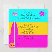 Summer Baby Shower Girl Beach Baby Surfbaby 5 Einladung (Rückseite)