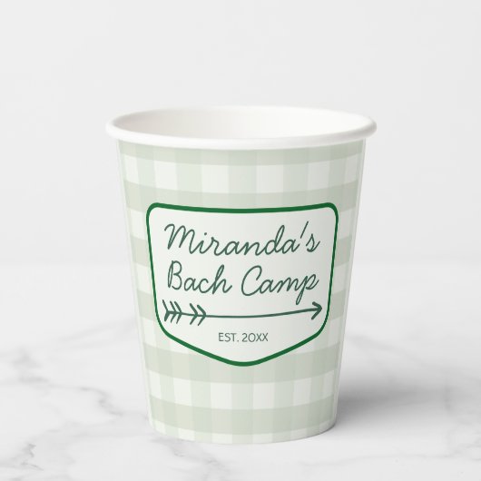 Summer Bach Camp Abzeichen Bachelorette Camping Pappbecher (Rückseite)