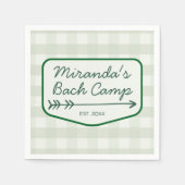 Summer Bach Camp Gingham Bachelorette Camping Serviette (Vorderseite)