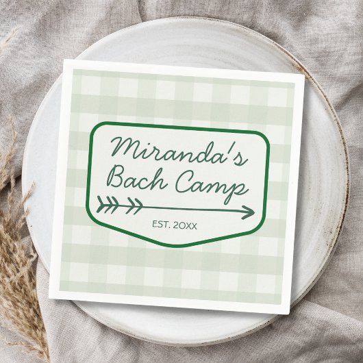 Summer Bach Camp Gingham Bachelorette Camping Serviette