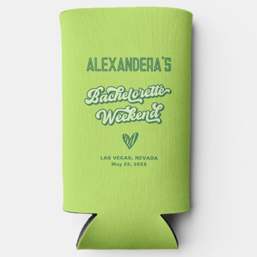 Summer Bachelorette Neon Pool Gastgeschenk Selters Dosenkühler (Vorderseite)