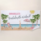 Summer Bachelorette Tropenname Strandtuch (Vorderseite)