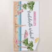 Summer Bachelorette Tropenname Strandtuch (Vorderseite)