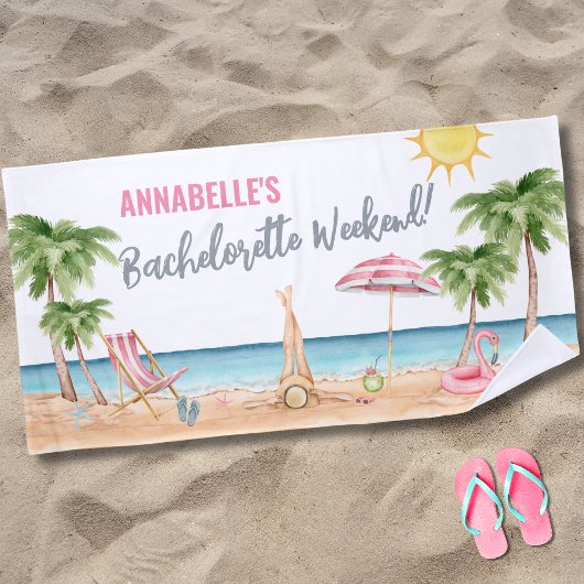 Summer Bachelorette Tropenname Strandtuch