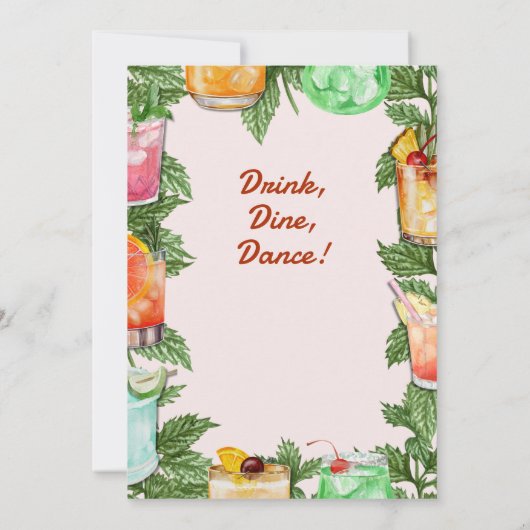 Summer Backyard Cocktail Party für Männer im Ruhes Einladung (Rückseite)