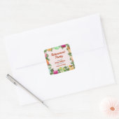 Summer Backyard Cocktail Party für Männer im Ruhes Quadratischer Aufkleber (Umschlag)