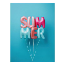 Summer Balloons - Bright and Cheerful Typography Poster