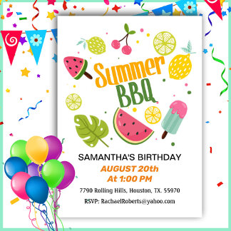 Summer Barbecue zum Geburtstag Einladung