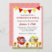 Summer Barbeque Baby Reveal Invitation Einladung (Vorne/Hinten)