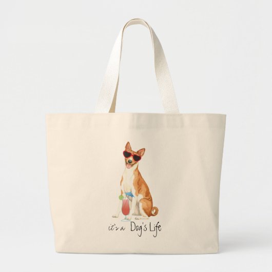 Summer Basenji Large Toto Bag Jumbo Stoffbeutel (Vorne)