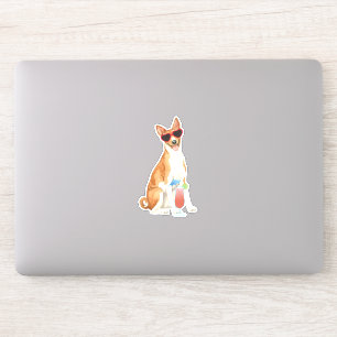Summer Basenji Vinyl Sticker