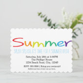 SUMMER Bash Typografie Rainbow Party Einladungen (Stehend Vorderseite)