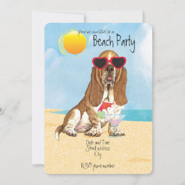 Summer Basset Hound Beach Party Einladung