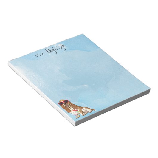 Summer Basset Hound Notizblock (angewinkelt)