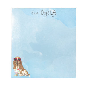 Summer Basset Hound Notizblock