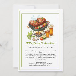 Summer BBQ & Beer Party Invitation – Backyard Cook Einladung