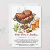 Summer BBQ & Beer Party Invitation – Backyard Cook Einladung (Vorderseite)