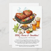 Summer BBQ & Beer Party Invitation – Backyard Cook Einladung (Vorne/Hinten)