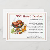 Summer BBQ & Beer Party Invitation – Backyard Cook Einladung (Vorne/Hinten)