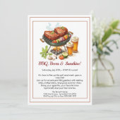 Summer BBQ & Beer Party Invitation – Backyard Cook Einladung (Stehend Vorderseite)