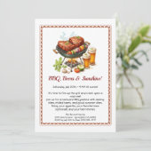 Summer BBQ & Beer Party Invitation – Backyard Cook Einladung (Stehend Vorderseite)