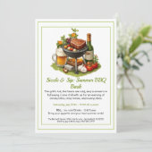 Summer BBQ & Beer Party Invitation  Einladung (Stehend Vorderseite)