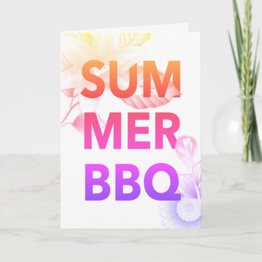 SUMMER BBQ vintage floral Einladung (Vorderseite)