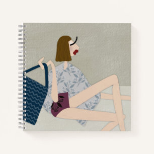 Summer Beach Babe Fashion Illustration Notizblock